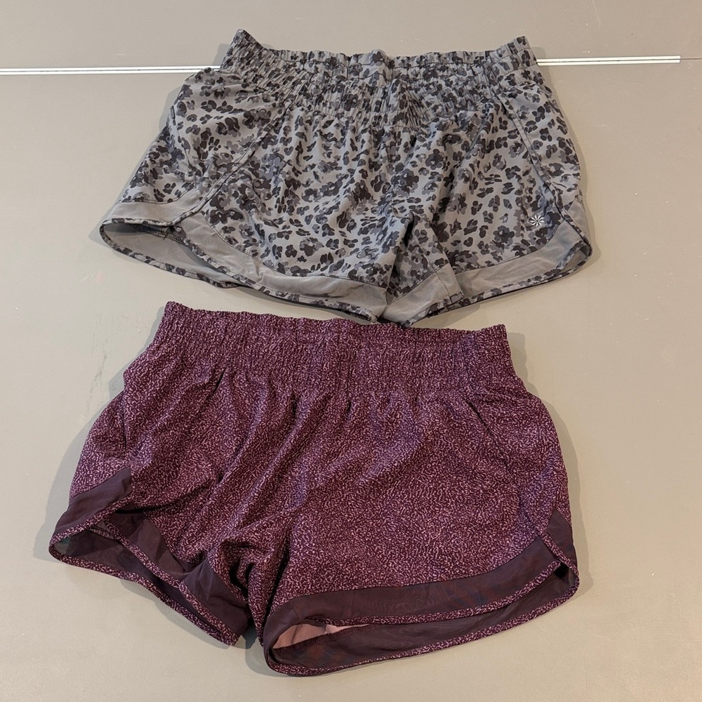 Athleta Mid-Rise Mesh Racer Shorts Set of 2 Size Small